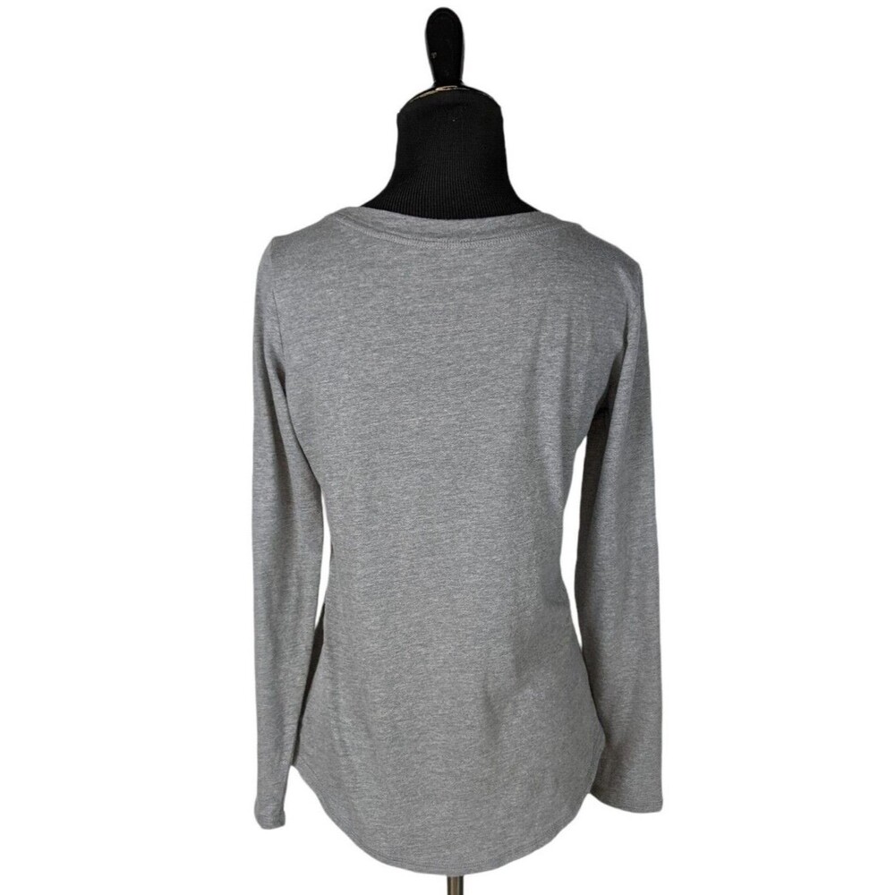 Mama Bear Buffalo Plaid Graphic Long Sleeve Scoop Neck Grey Sleep Top S - Picture 4 of 5
